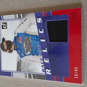 Todd Gilliland NASCAR Race Day Relic Only 49 Made 2021